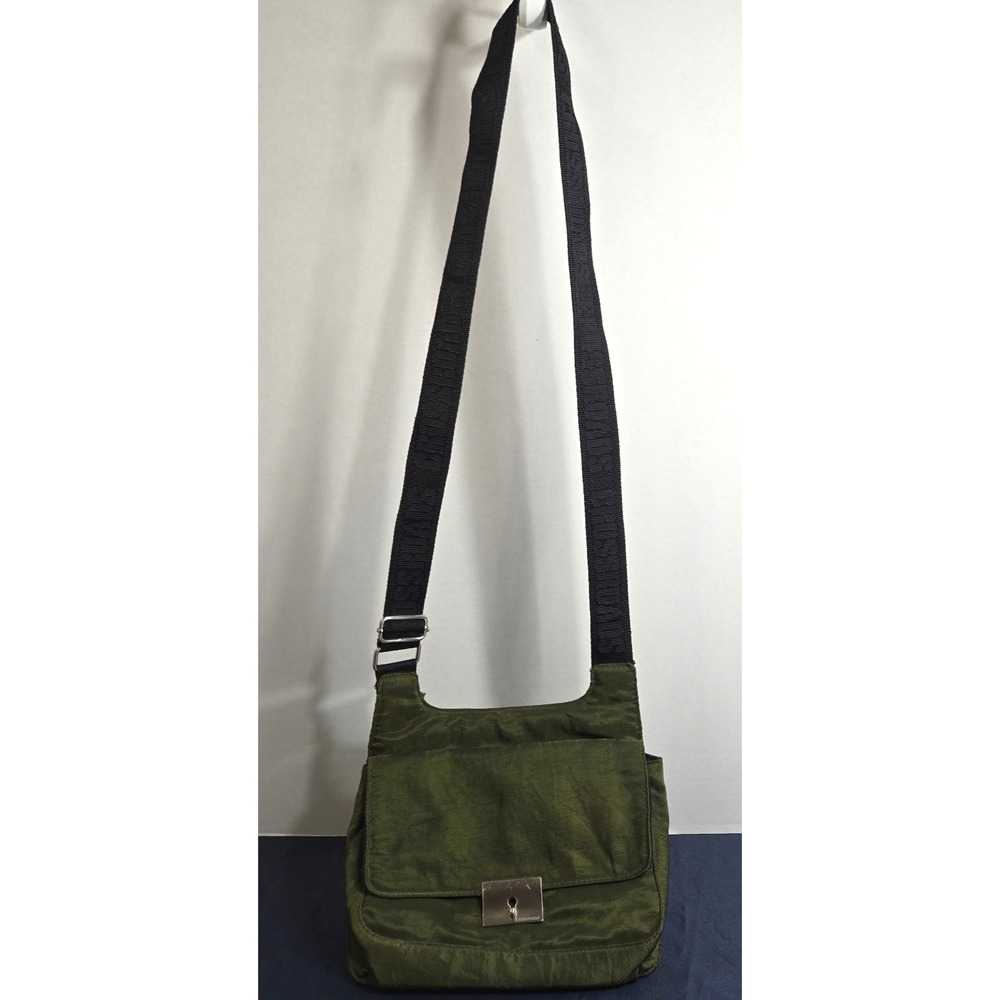 Cross Roads Twill Messenger Bag Olive Green Adjustable Strap